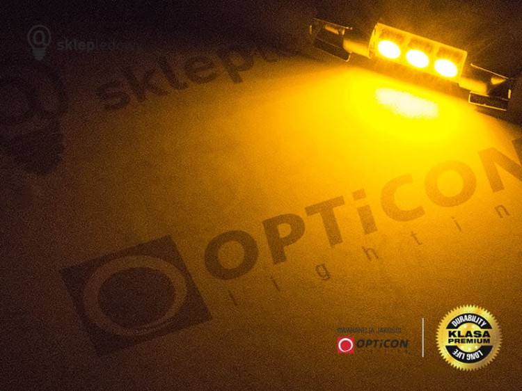 Żarówka 24V Led 36mm 3x SMD5050 C5W C10W Żółty