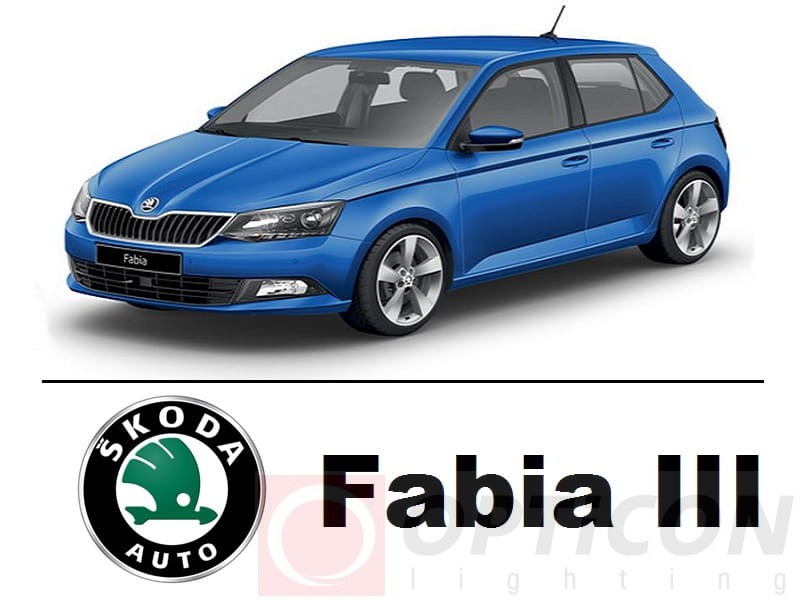 Skoda Fabia III - Zestaw oświetlenie kabiny LED 6000K Premium - 7 żarówek