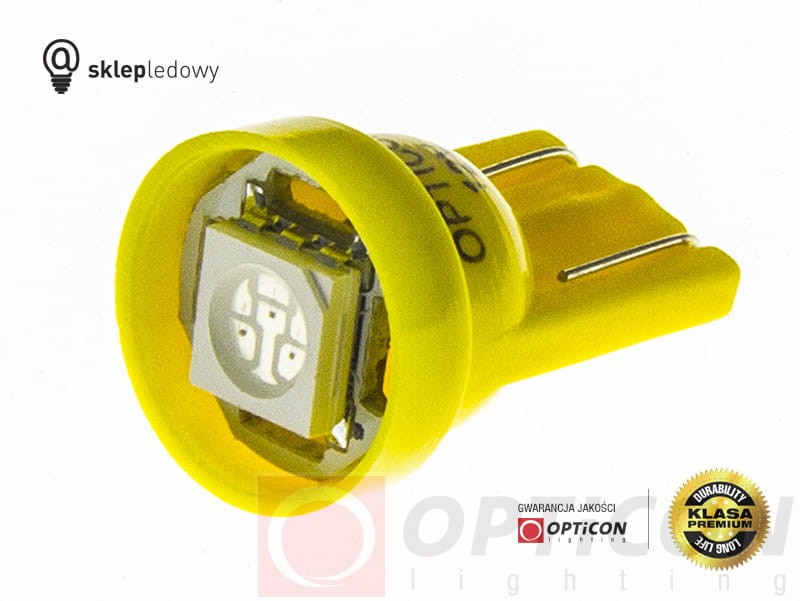 Żarówka Led W5W T10 1x SMD5050 12V Pomarańczowy OPTICON