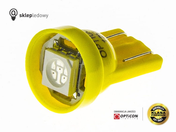 Żarówka Led W5W T10 1x SMD5050 12V Pomarańczowy OPTICON