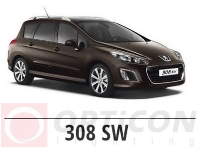 Peugeot 308 SW - Zestaw oświetlenie kabiny LED Premium 6000K - 7 żarówek