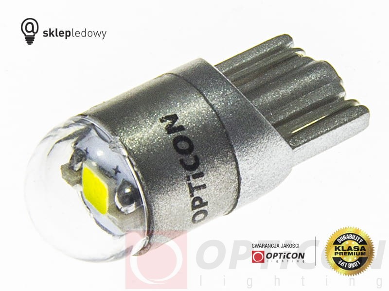 Żarówka Led W5W T10 1x SMD3030 12V Biały Zimny 6000K OPTICON PREMIUM