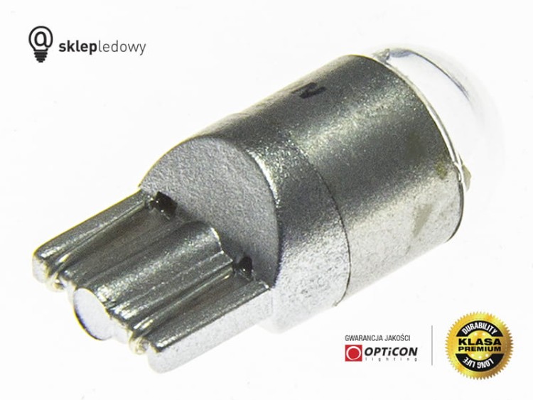 Żarówka Led W5W T10 1x SMD3030 12V Biały Zimny 6000K OPTICON PREMIUM