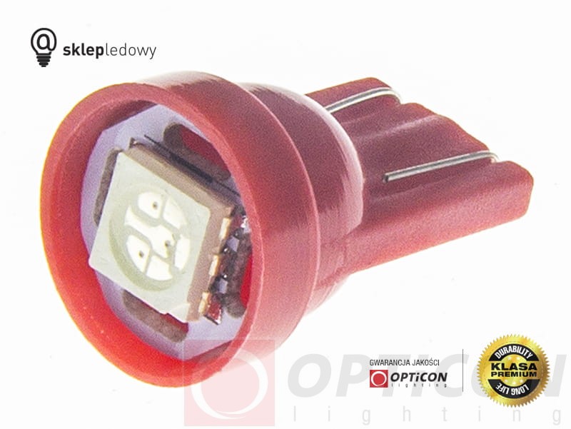 Żarówka 24V Led W5W T10 1x SMD 5050 Czerwony