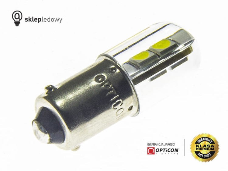 Żarówka Led H6W Bax9s 4x SMD3030 12V Biały Dzienny 4500K OPTICON PREMIUM