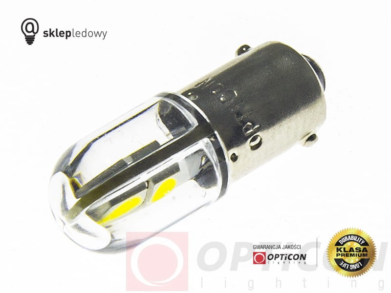 Żarówka Led T4W Ba9s 4x SMD3030 12V Biały Zimny 6000K OPTICON PREMIUM