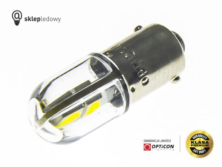 Żarówka Led T4W Ba9s 4x SMD3030 12V Biały Zimny 6000K OPTICON PREMIUM