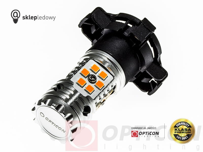 Żarówka Led Py24W PGU20/4 24W 24x SMD3030 12V Pomarańczowy OPTICON PREMIUM