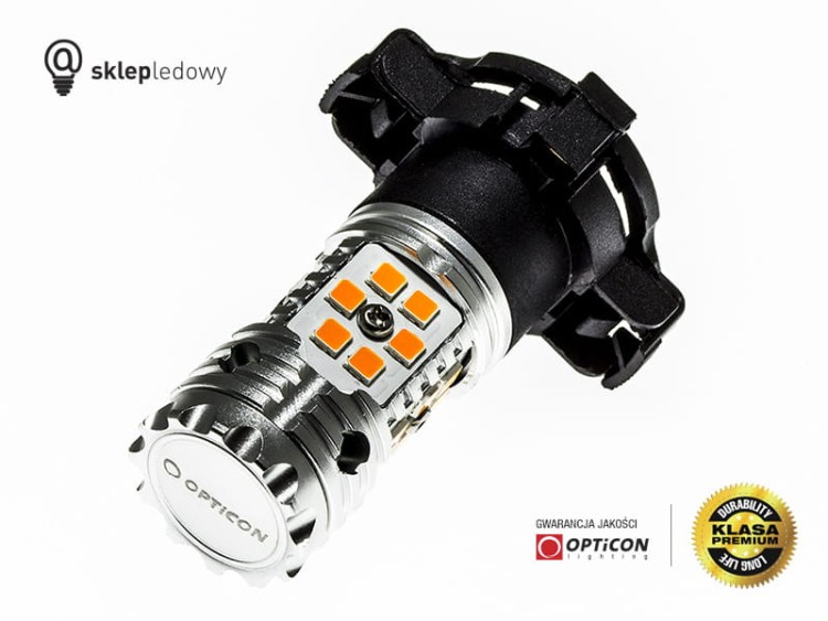 Żarówka Led Py24W PGU20/4 24W 24x SMD3030 12V Pomarańczowy OPTICON PREMIUM