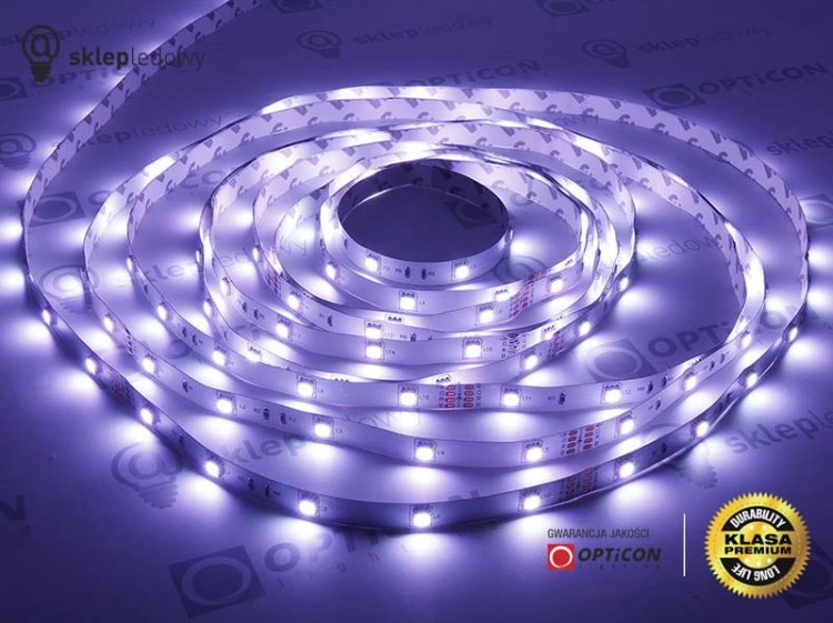  Taśma 12V LED 150x SMD 5050 10mm IP20 7,2W RGB PREMIUM - 1 metr