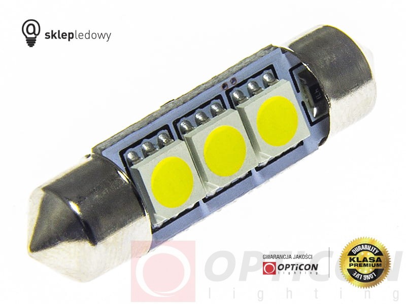 Żarówka 24V Led C5W 36mm 3x SMD5050 Pomarańczowy