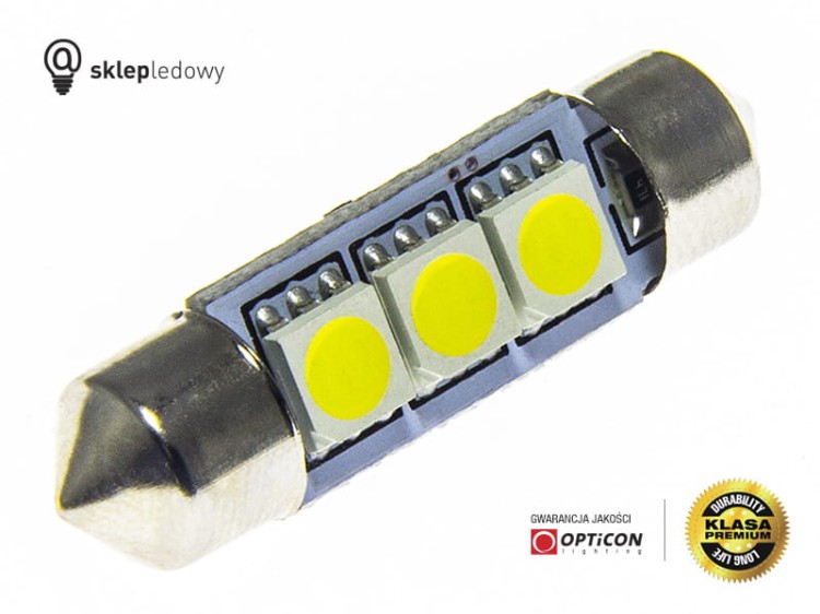 Żarówka 24V Led C5W 36mm 3x SMD5050 Żółty