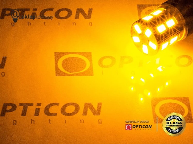 Żarówka Led P27W 3156 17x SMD 5630 12V Pomarańczowy OPTICON PREMIUM