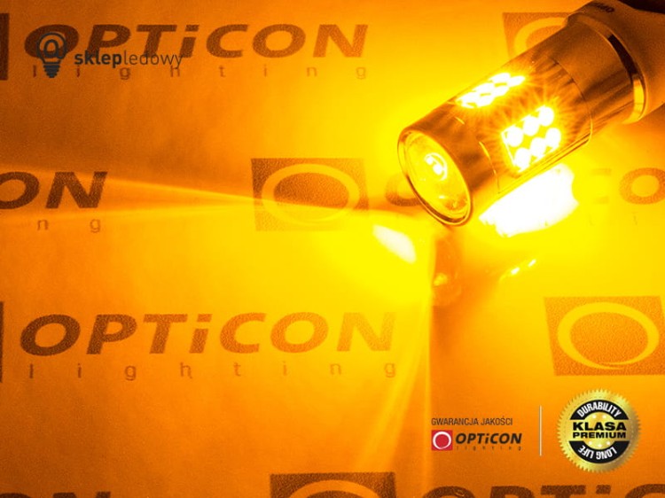 Żarówka Led P27W 3156 80W 30x HP CREE 12V Pomarańczowy OPTICON PREMIUM