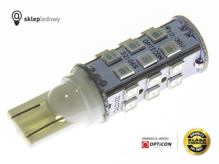 Żarówka Led W16W T15 27x SMD 2835 12V 24V Pomarańczowy OPTICON