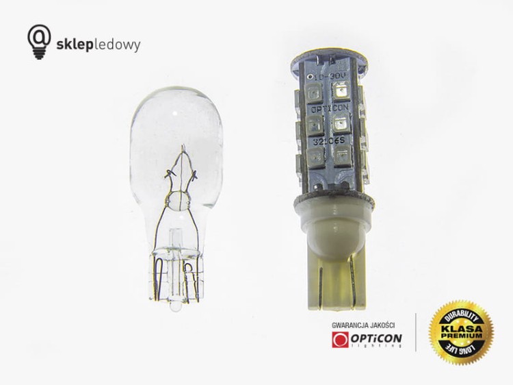 Żarówka Led W16W T15 27x SMD 2835 12V 24V Pomarańczowy OPTICON