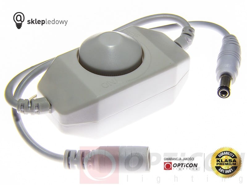 Ściemniacz Manualny do Taśm Led 12V / 24V 5A Płynna regulacja światła - Biały