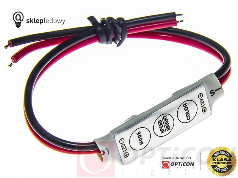 Ściemniacz Manualny do Taśm Led 5V / 12V / 24V 5A - przewody