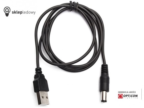 Kabel DC 5,5/2,1mm - USB A - 100cm