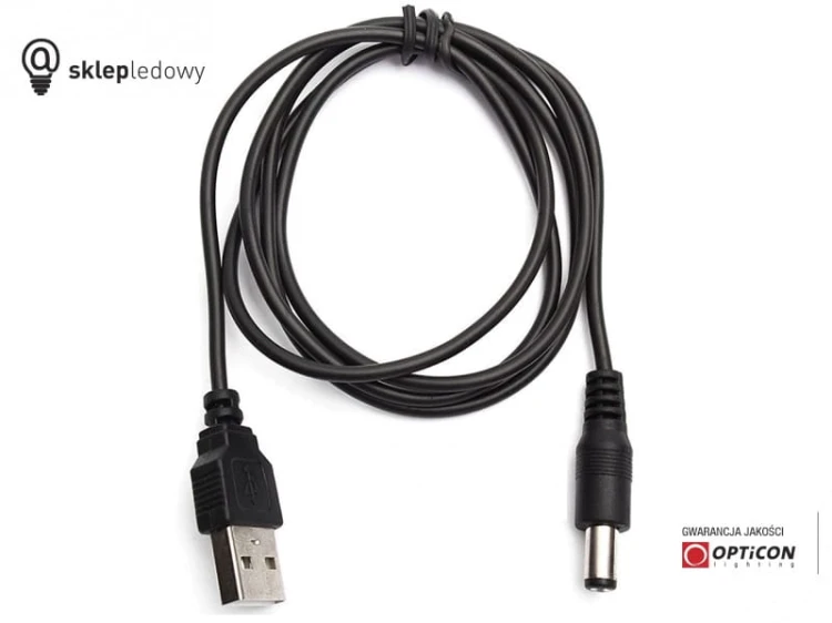 Kabel DC 5,5/2,1mm - USB A - 100cm