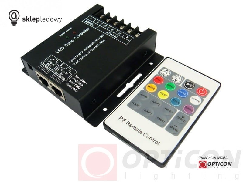 Sterownik Radiowy do Taśm Led RGB 24A 12V / 24V DC + Pilot 20 funkcji