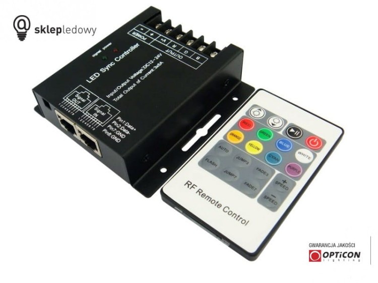 Sterownik Radiowy do Taśm Led RGB 24A 12V / 24V DC + Pilot 20 funkcji