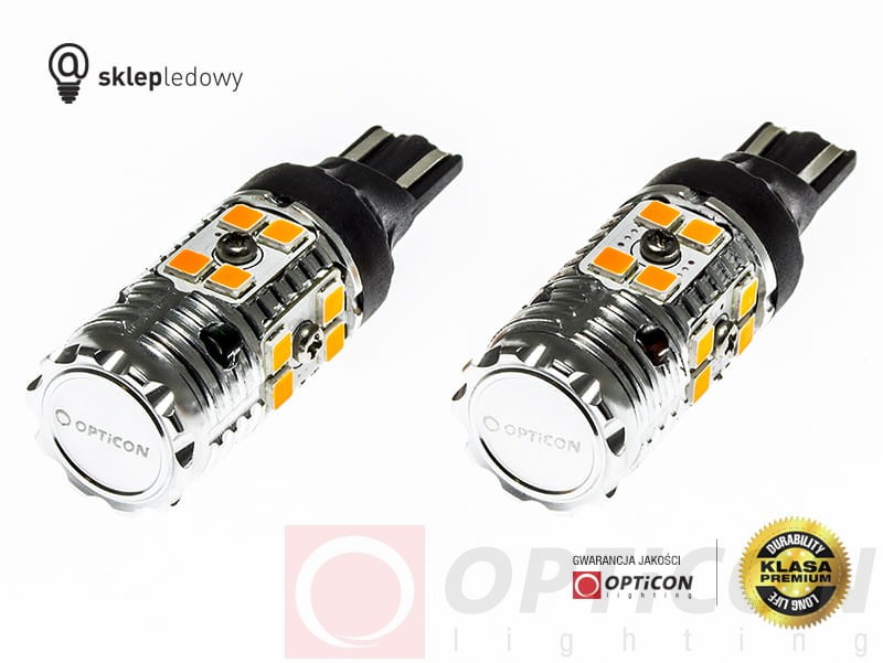 Audi A5 - Światła kierunkowskazów LED Wy16W T15 CANBUS Opticon Premium - Zestaw 2 żarówki