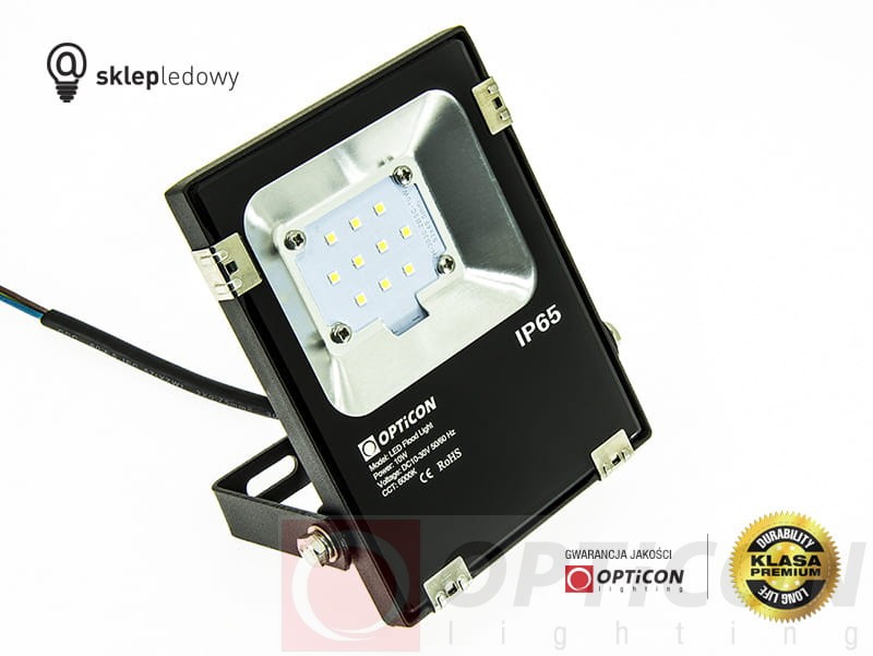 Naświetlacz LED 10W 10-30V DC 1300lm Halogen Biały Zimny 6000K OPTICON