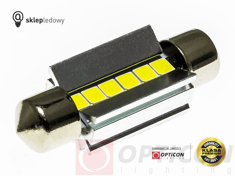 Audi - Oświetlenie tablicy rejestracyjnej LED Żarówka C5W 36mm Opticon PREMIUM - 1 sztuka