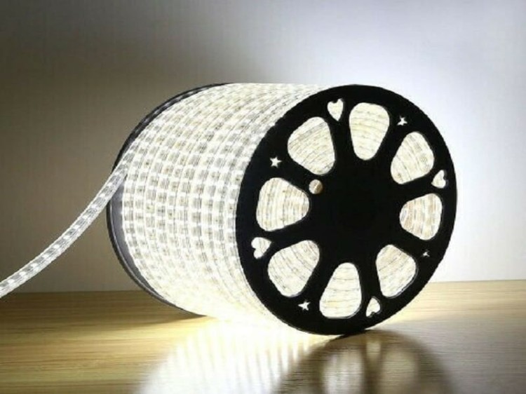 Taśma LED 230V 300x SMD 5050 12mm IP68 10W Biały Zimny 6000K OPTICON PREMIUM