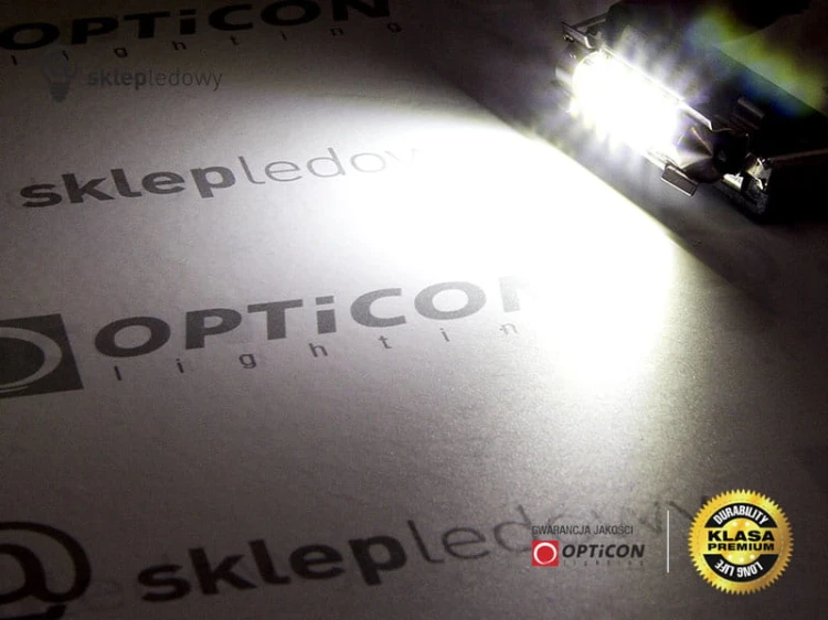 Żarówka Led C5W 31mm 12V DC 4x SMD 3030 Biały Zimny 6000K CANBUS OPTICON PREMIUM