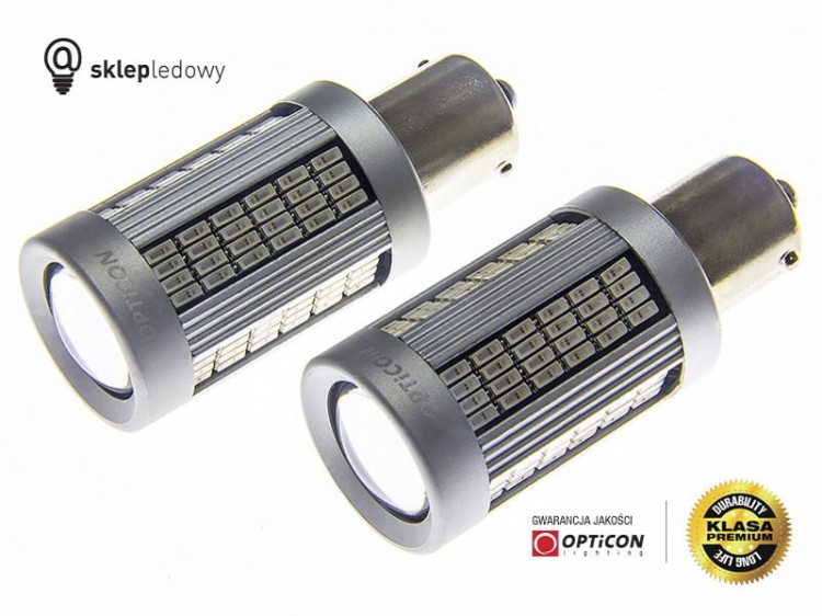 BMW 4 F32 F33 F36 USA - Światła kierunkowskazów LED P21W Ba15s CANBUS Opticon Premium - Zestaw 2 żarówki