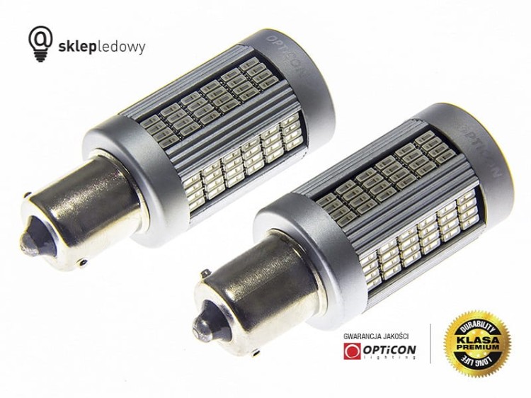 BMW 4 F32 F33 F36 USA - Światła kierunkowskazów LED P21W Ba15s CANBUS Opticon Premium - Zestaw 2 żarówki