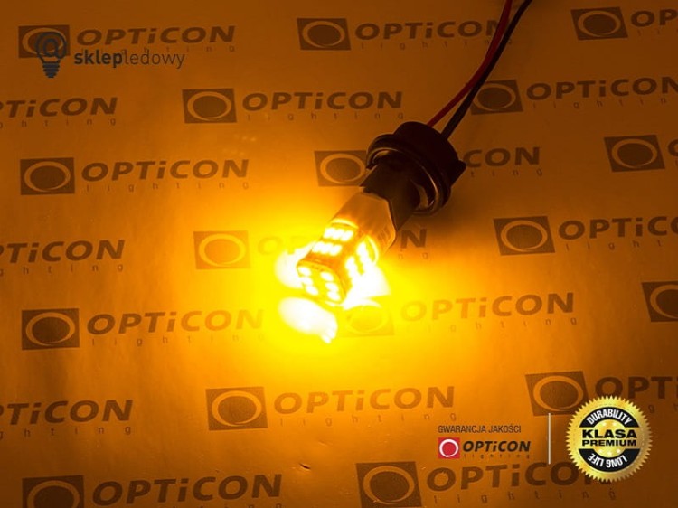 Żarówka Led Wy21W T20 30x SMD5730 12V 24V DC Pomarańczowy OPTICON PREMIUM