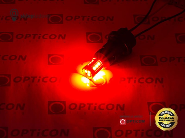 Żarówka Led P27W 3156 15x SMD 3030 12V Czerwony OPTICON PREMIUM