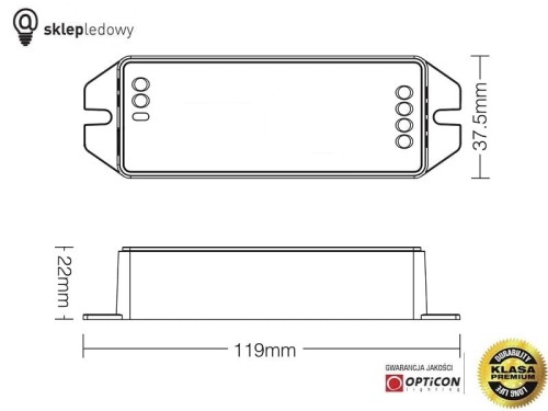 Sterownik Taśm LED MiLight RGB FUT037 12A 12V / 24V DC Radiowy 2,4G