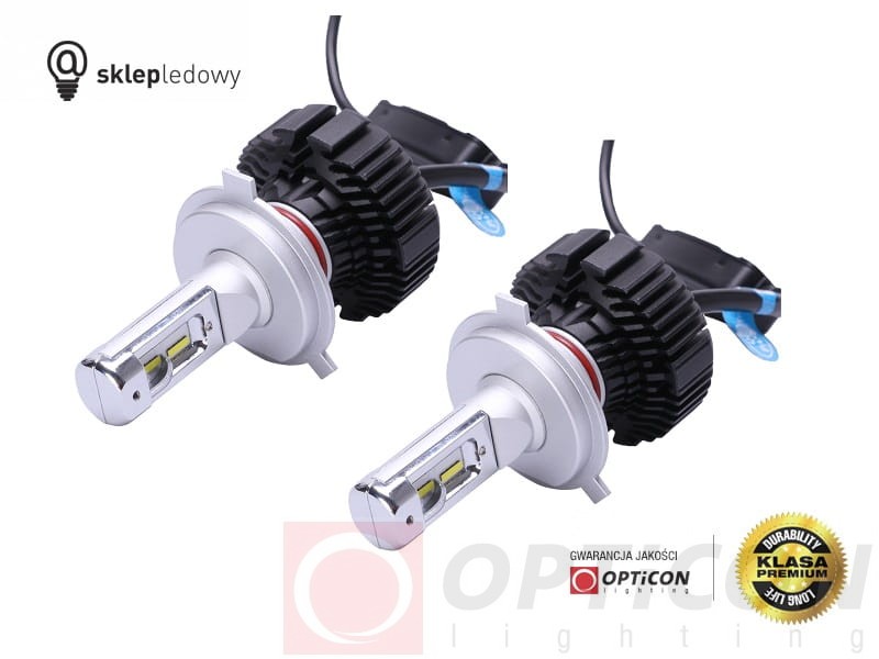 Światła LED H4 25W 12V 24V DC 5000lm 6500K OPTICON - zestaw 2 sztuki