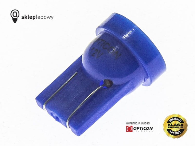 Żarówka Led W5W T10 1x SMD 5050 12V Niebieski OPTICON