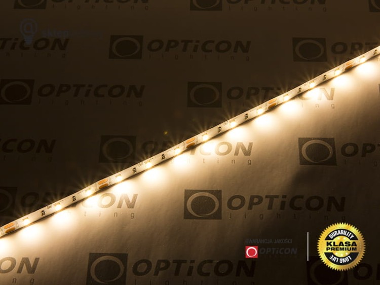Taśma LED 12V 300 SMD 2835 8mm IP20 4,8W/m Biały Ciepły 2700K OPTICON PREMIUM