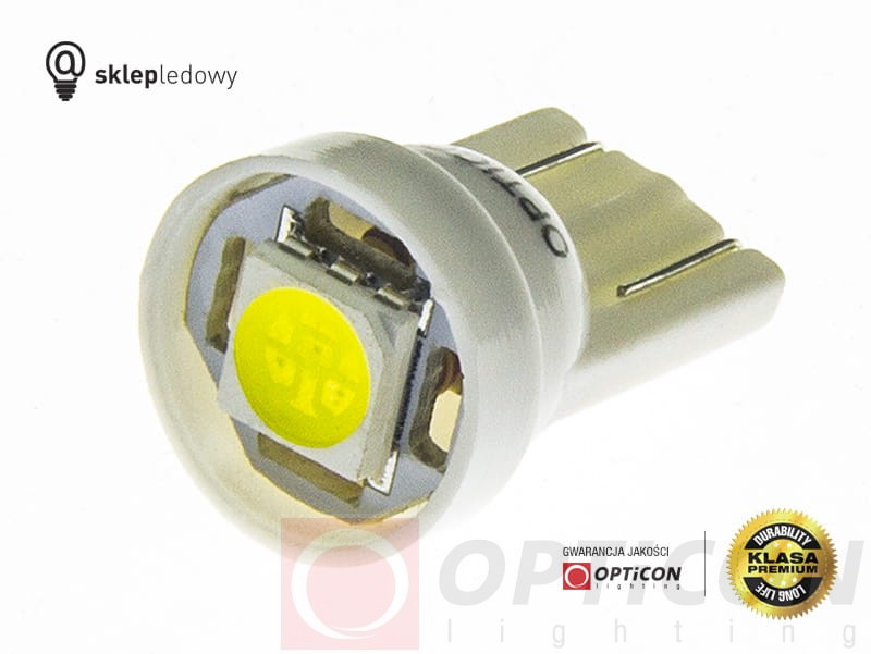 Żarówka Led W5W T10 1x SMD 5050 12V Biały Zimny OPTICON