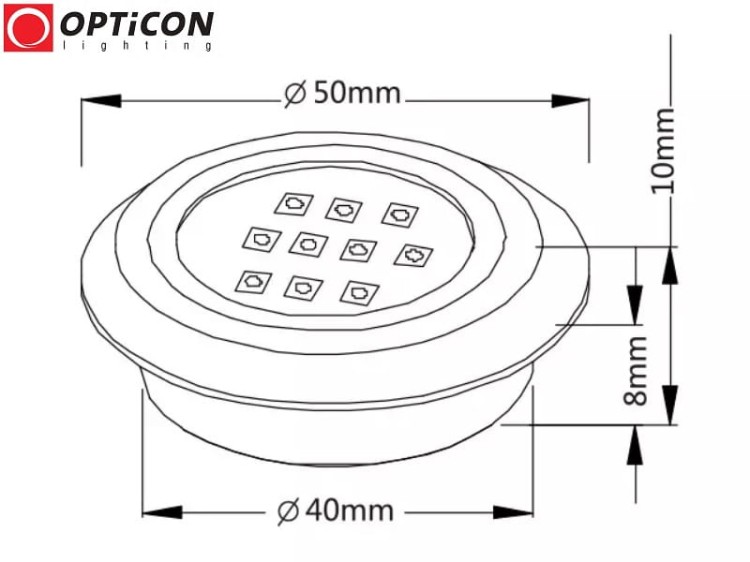 Lampa Meblowa LED 2W 230V AC 200lm Biały Ciepły 3000K OPTICON