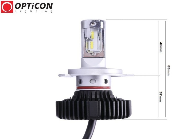 Żarówka LED H4 25W 12V DC 2500lm 6500K OPTICON PREMIUM