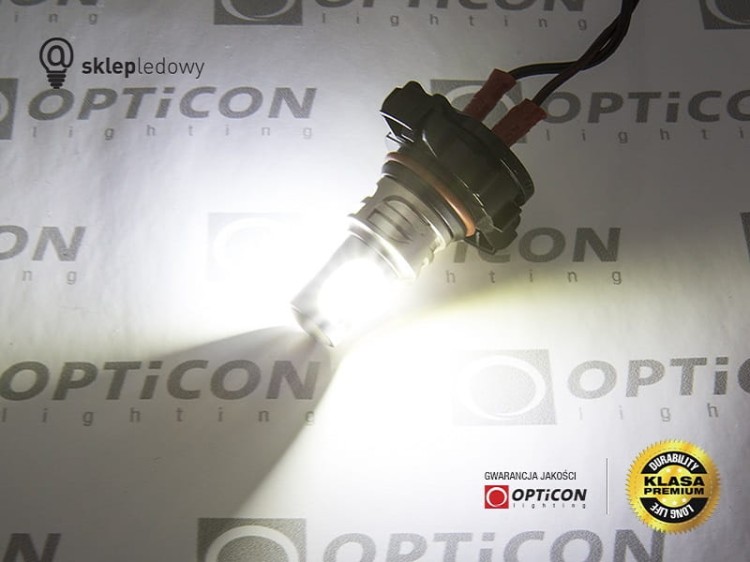 Żarówka Led Ps19W H16 5202 SMD CSP 12V Biały Zimny 6000K CANBUS OPTICON PREMIUM