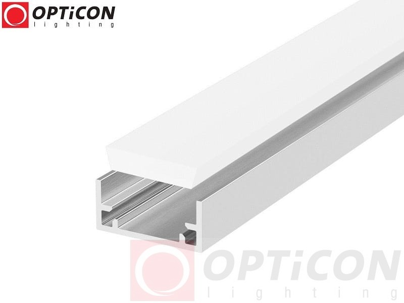Profil LED P11 Srebrny aluminium anodowane Klosz mleczny - 1 metr