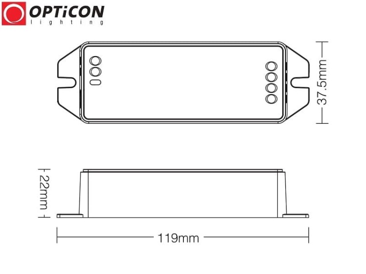 Sterownik Mi-Light MONO FUT036 Strefowy 12A 12V / 24V DC 2,4G