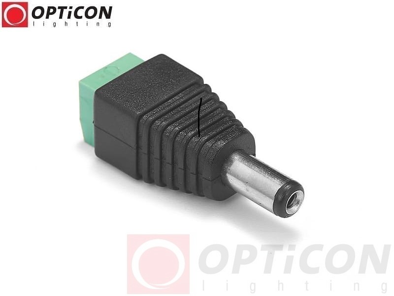 Konektor DC 5,5/2,1mm Męski z zaciskami - dla taśm Led