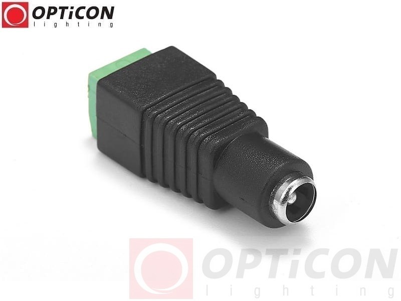 Konektor DC 5,5/2,1mm Żeński z zaciskami - dla taśm Led