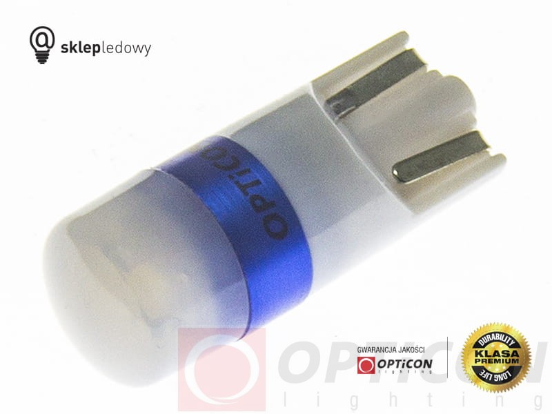 Żarówka Led W5W T10 1x SMD3030 12V DC Niebieski OPTICON PREMIUM
