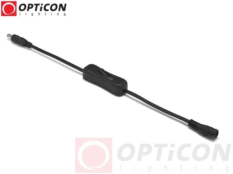 Włącznik kołyskowy on/off 12/24V DC Czarny z przewodem DC 5,5/2,1mm