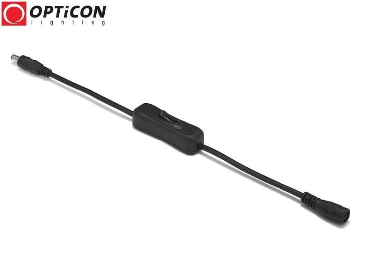 Włącznik kołyskowy on/off 12/24V DC Czarny z przewodem DC 5,5/2,1mm